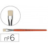 Brosse plate raphaël soie de porc nº6 virole fer blanc nickelé