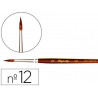 Pinceau raphaël petit gris pur nº12 manche court laqué marron virole aluminium anodisé
