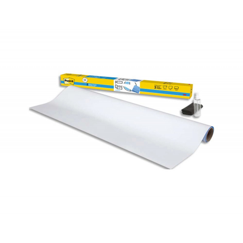 Tableau blanc post-it adhesif effacable en rouleau 1,219x2,42m