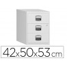 Caisson mobile mt international metal 3 tiroirs coulissants serrure roulettes 42x50x53cm coloris blanc