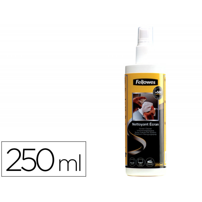 Produit nettoyant fellowes ecrans crt/tft/lcd plasma ordinateurs portables antistatique spray 250ml