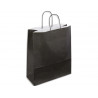 Sac kraft 90g/m2 poignees torsadees 23x12x30cm paquet 50 unites coloris noir