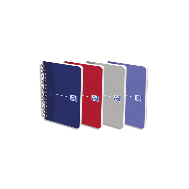 OXFORD Carnet spiralé Essentials 9x14, 100 pages 5x5. Couverture carte souple assortie