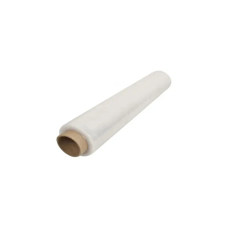 Film etirable manuel cast eco polyethylene 17 microns face interne collante 450mmx270m coloris transparent