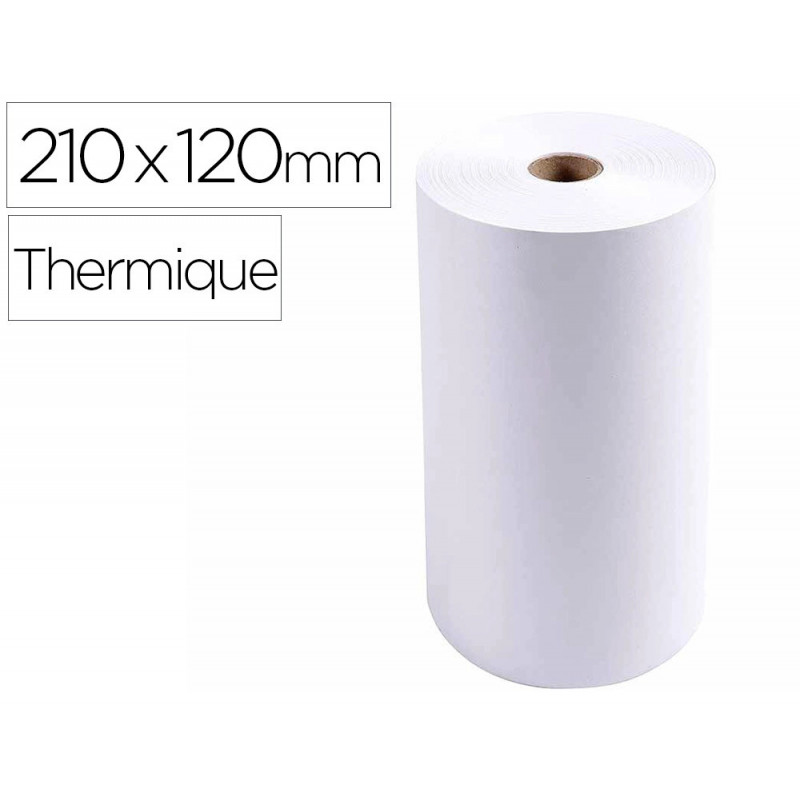 Bobine thermique exacompta telex 1 pli extra blanc 60g 210x120mm mandrin 25mm metrage 120m