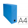 Boite transfert exacompta iderama carton recouvert papier toile 15/10e 25x33cm dos 90mm oeillet prehension bleu clair