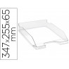 Corbeille a courrier exacompta combo midi polystyrene solide stable superposable a4+ 347x255x65mm cristal glossy