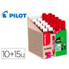 Pack pilot v-board master 10 marqueurs effacables a sec pointe conique moyenne 10 recharges 5 offertes coloris rouge