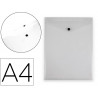 Pochette enveloppe liderpapel polypropylene 180 microns a4 297x210mm avec soufflet 300f fermeture bouton transparent