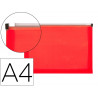 Pochette enveloppe liderpapel polypropylne 180 microns a4 210x297mm fermeture clair rouge translucide