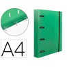 Classeur liderpapel 4 anneaux en d 25mm a4 polypropylene feuillets mobiles 100f 5x5mm coloris menthe