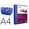 Classeur kangourou liderpapel 2 anneaux en d 40mm polypropylene 283x320mm document a4 coloris bleu translucide