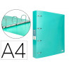 Classeur liderpapel 4 anneaux 40mm a4 polypropylene dos 55mm porte-cartes de visite coloris vert pomme