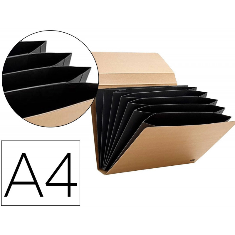 Classeur-trieur multo kraft carton 7 compartiments a4 fermeture elastique