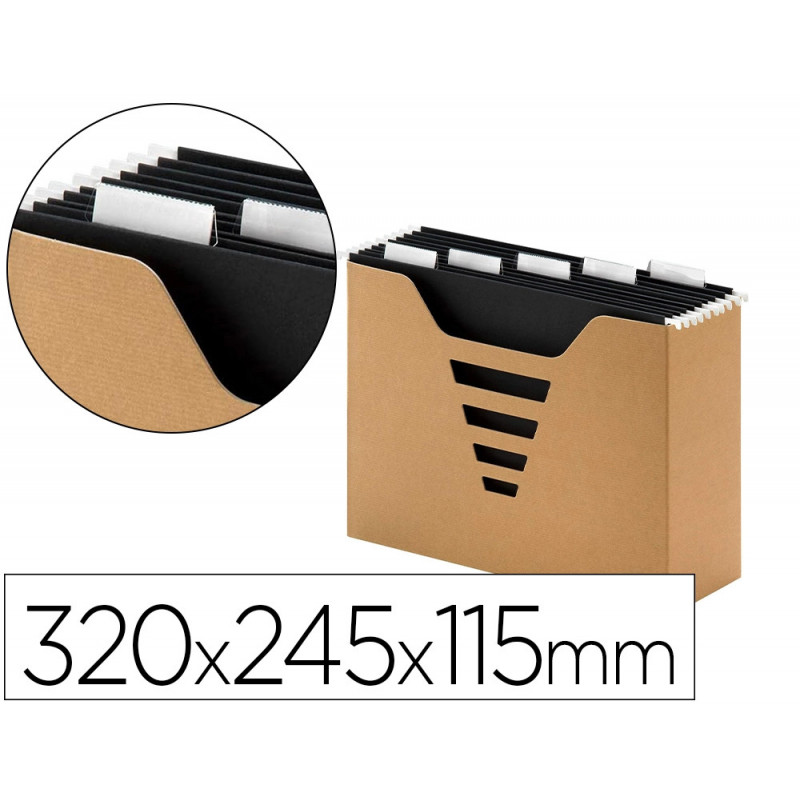 Boite dossiers suspendus multo kraft carton lot de 3 320x245x115mm