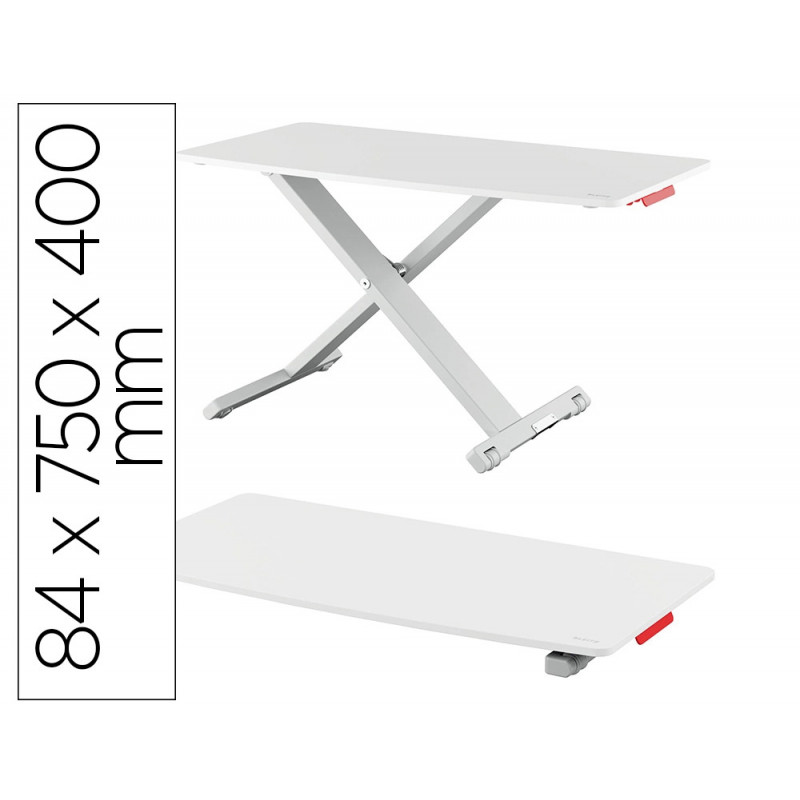 Station de travail leitz assis/debout ergo cosy pour ordinateur portable coloris gris clair