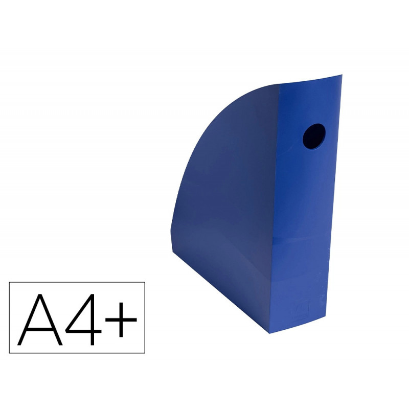Porte-revues exacompta mag-cube bee blue plastique recycle a4+ oeillet de prehension coloris bleu marine