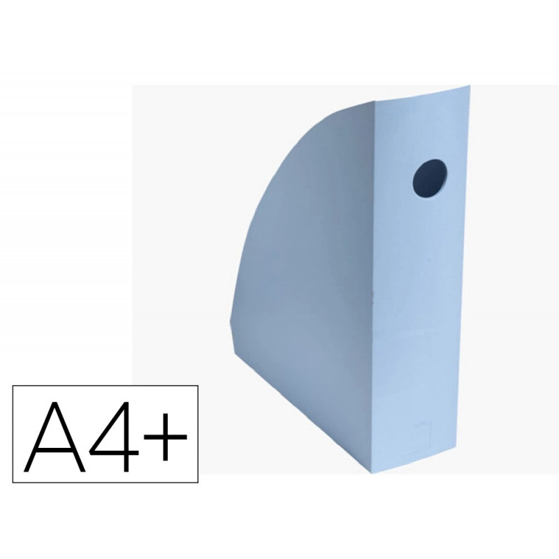 Porte-revues exacompta mag-cube bee blue plastique recycle a4+ oeillet de prehension coloris bleu clair