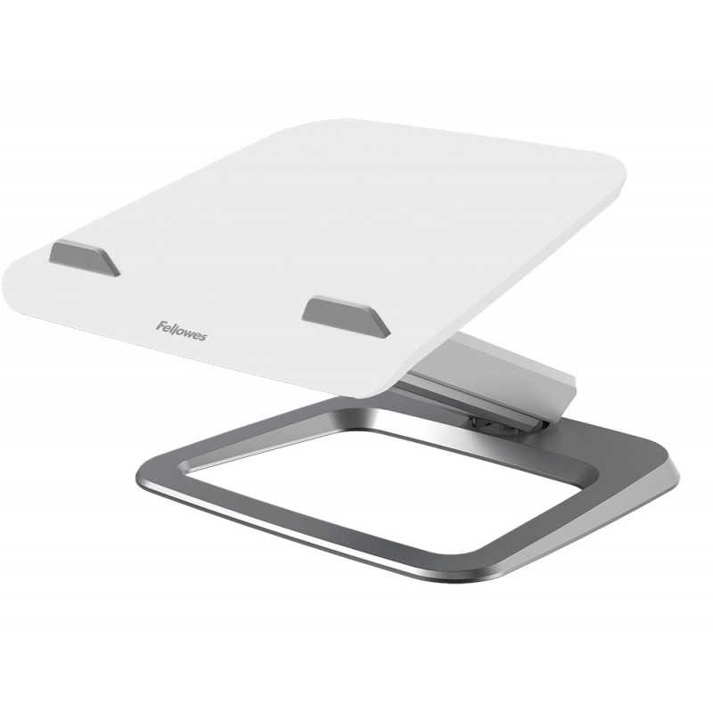 Support fellowes ordinateur portable hana lt egalage optimal hauteur et inclinaison systeme passe cable integre blanc