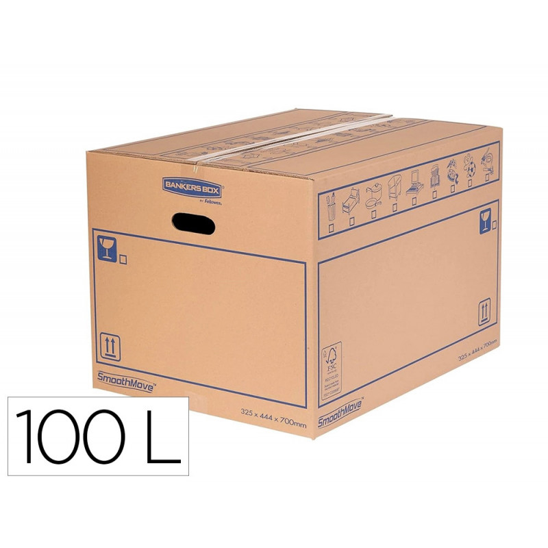 Caisse demenagement fellowes montage manuel charge moyenne capacite 100l