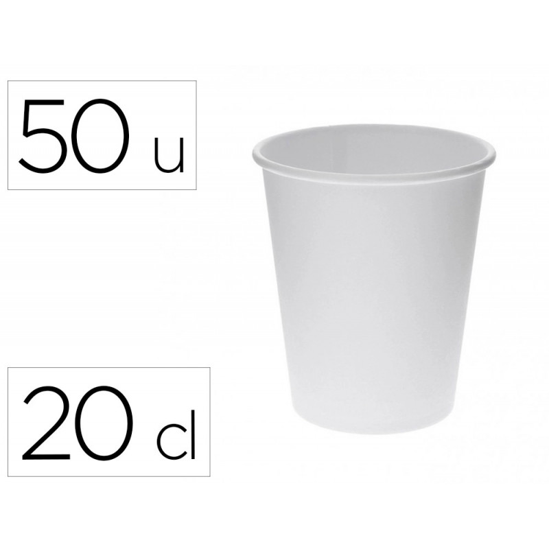 Gobelet hps carton 20cl blanc paquet de 50 unit s