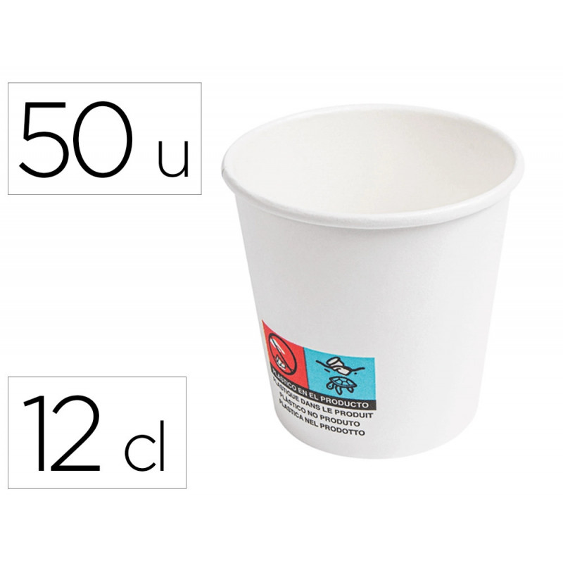 Gobelet hps carton 12cl blanc paquet de 50 unit s