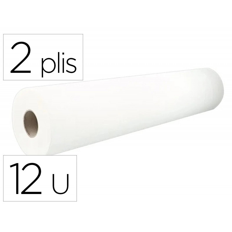 Drap techline examen ouate 150 feuilles 2plis 50x38cm coloris blanc lot de 12