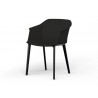 Fauteuil eol scott pp 4 pieds coniques noir patins antiderapant coque noire