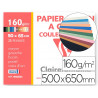 Papier dessin clairefontaine a grain 160g 1 surface grainee 1 lisse 50x65cm paquet 24f coloris pastel 24