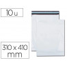 Pochette gpv polyethylene adhesive 310x410 blanc/noir paquet de 10
