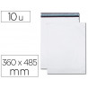 Pochette gpv polyethylene adhesive 360x485 blanc/noir paquet de 10