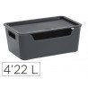 Boite multirangement cep bella pp couvercle et poignees contenance 4,22l coloris gris