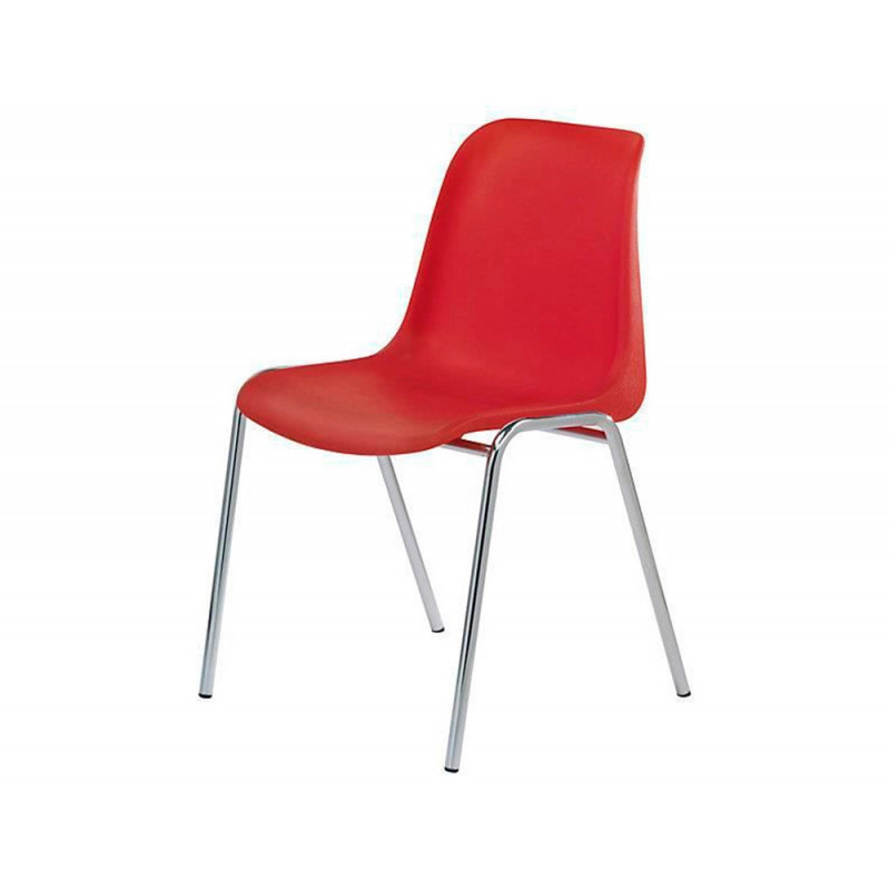 Chaise coque mt international mtga102 polypropylene coloris rouge
