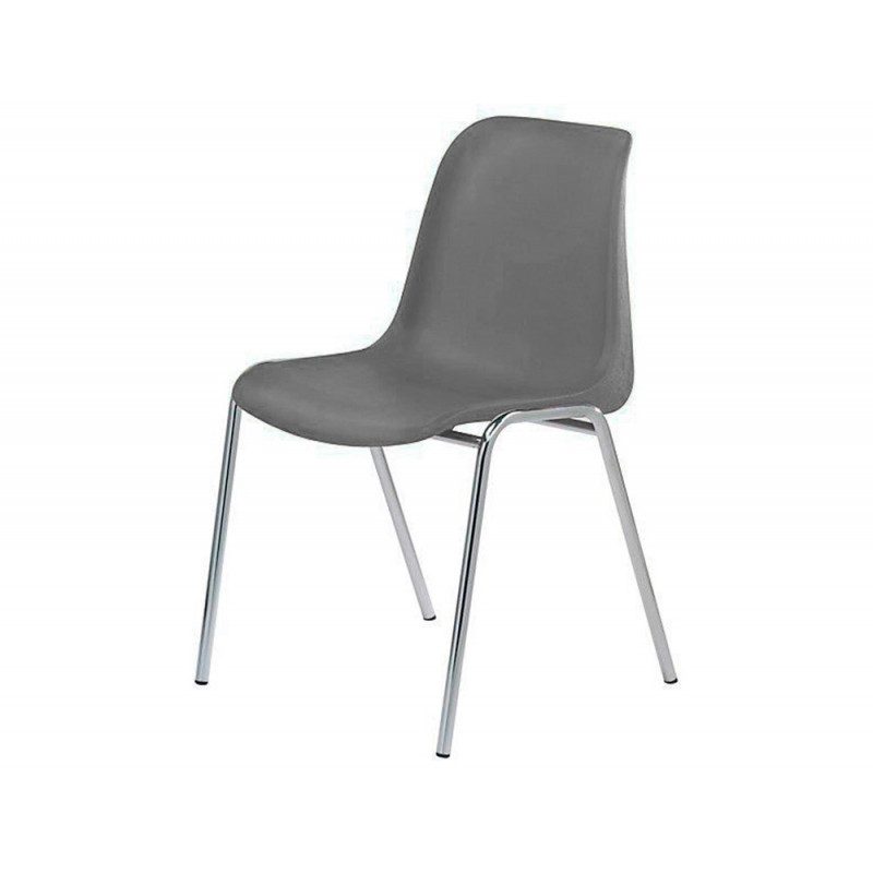 Chaise coque mt international mtga102 polypropylene coloris gris