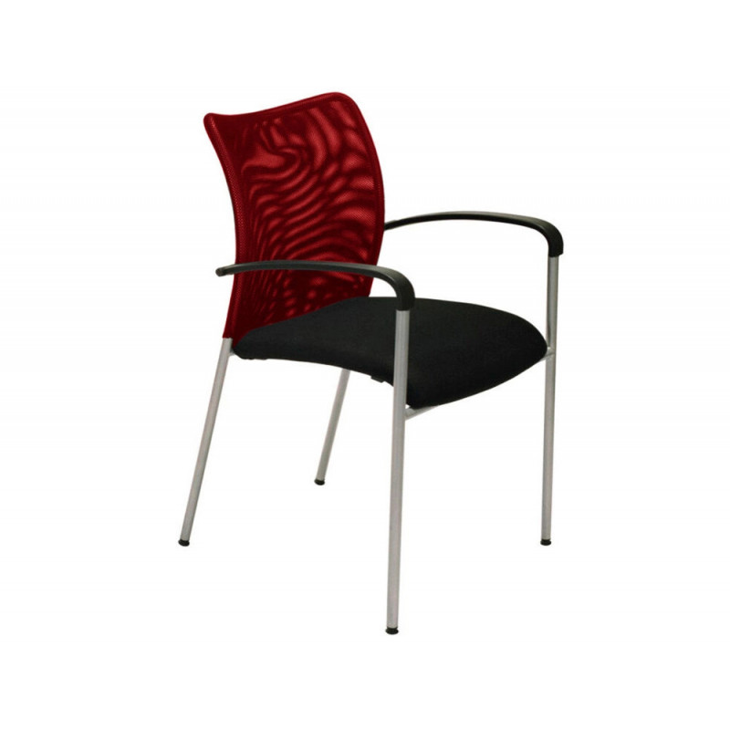 Fauteuil de visiteur mt international 3157 dossier reglable resille rouge