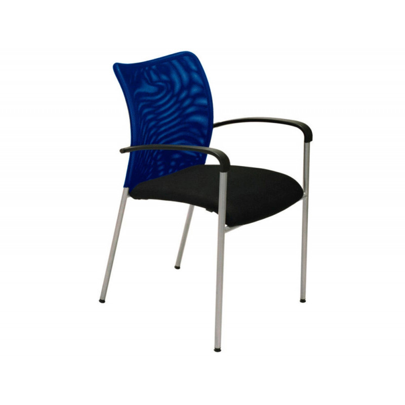 Fauteuil de visiteur mt international 3157 dossier reglable resille bleu