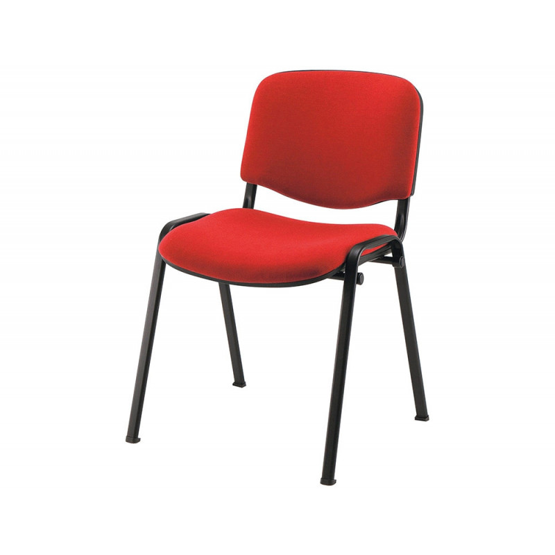 Chaise visiteur mt international pied noir rouge