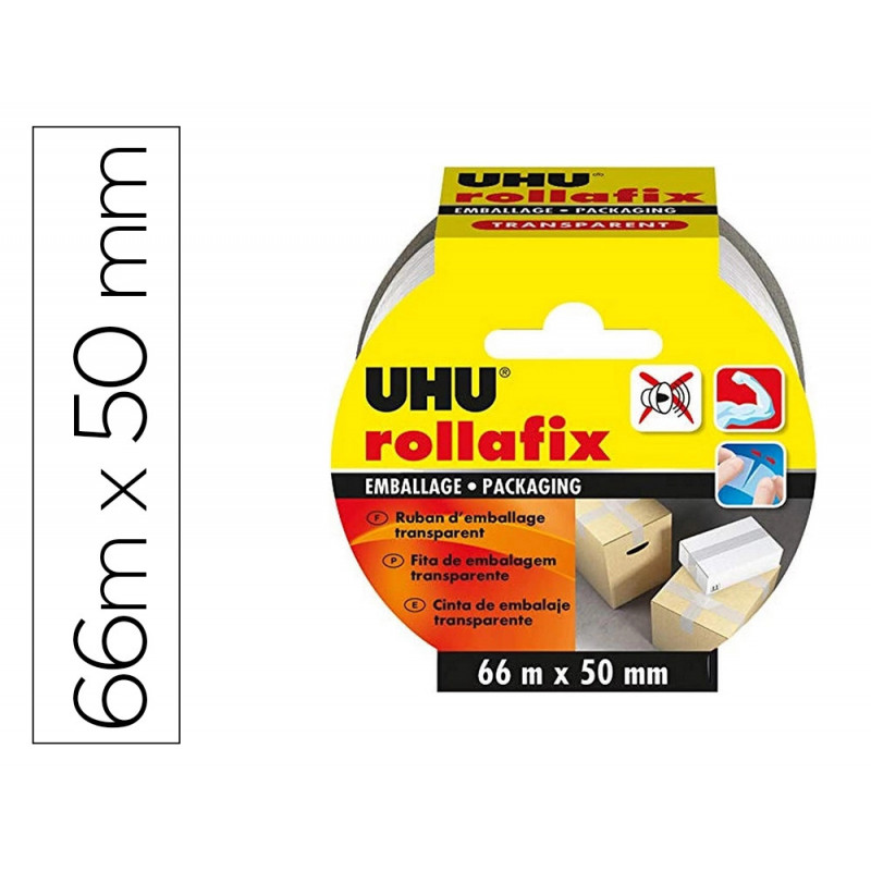 Ruban emballage rollafix transparent 3x66mx50 mm