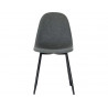 Chaise must dossier et assise en tissu pieds en acier laque noir lot de 2 450x570x540mm coloris gris