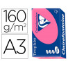 Papier clairefontaine multifonction laser couleur trophe a3 160g/m2 fuschia parfaite opacite paquet 250