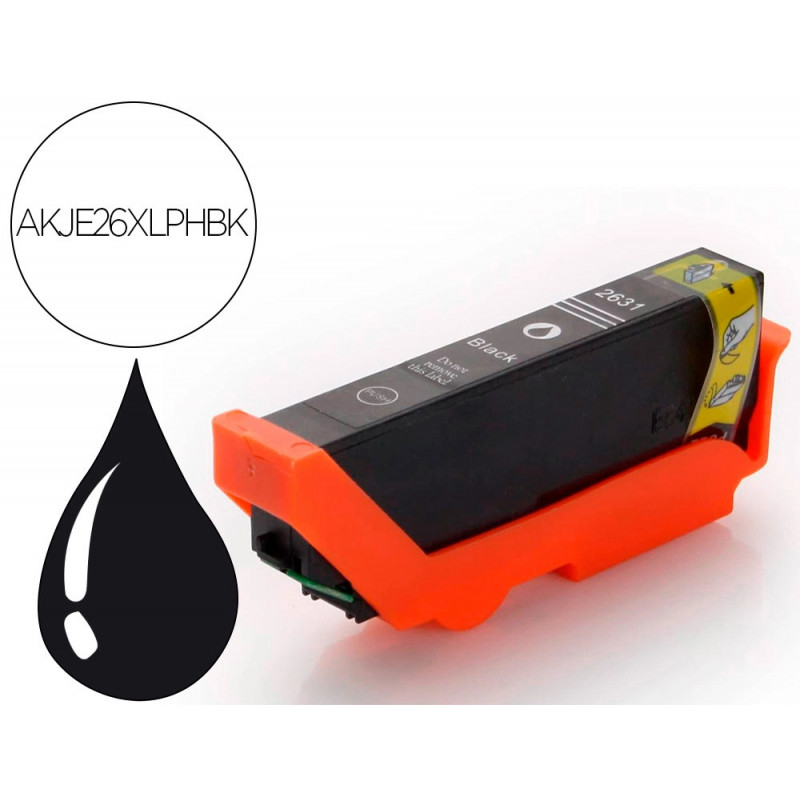 Cartouche hyperburo jet encre compatible epson t2631 bk ph