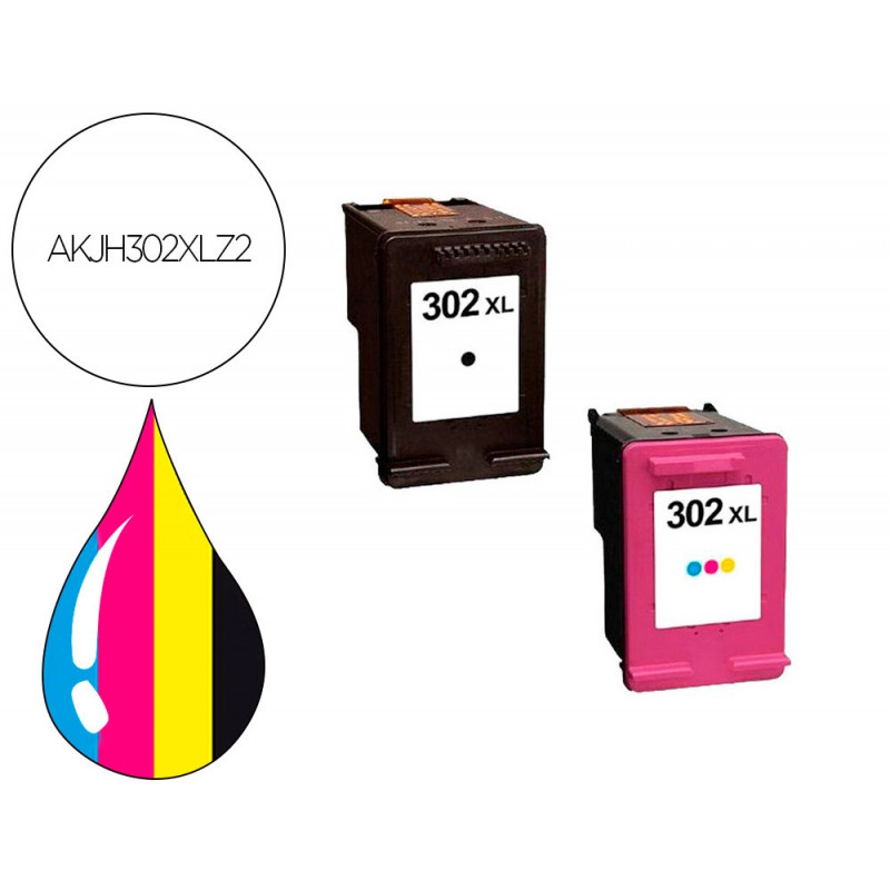 Pack jet encre hyperburo compatible hp 302xl