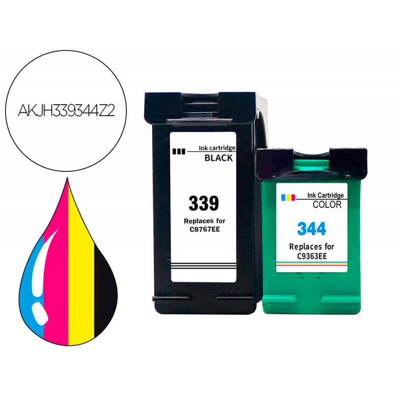 Pack jet encre hyperburo compatible hp 339/344