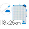Ardoise scolaire liderpapel 18x26cm double face unie et quadrillee avec feutre et effacette magnetique coloris