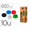 Aimant liderpapel ecouse pp 20mm pour tableaux magnetiques coloris assortis boite 10 unites