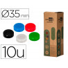 Aimant liderpapel ecouse pp 35mm pour tableaux magnetiques coloris assortis boite 10 unites