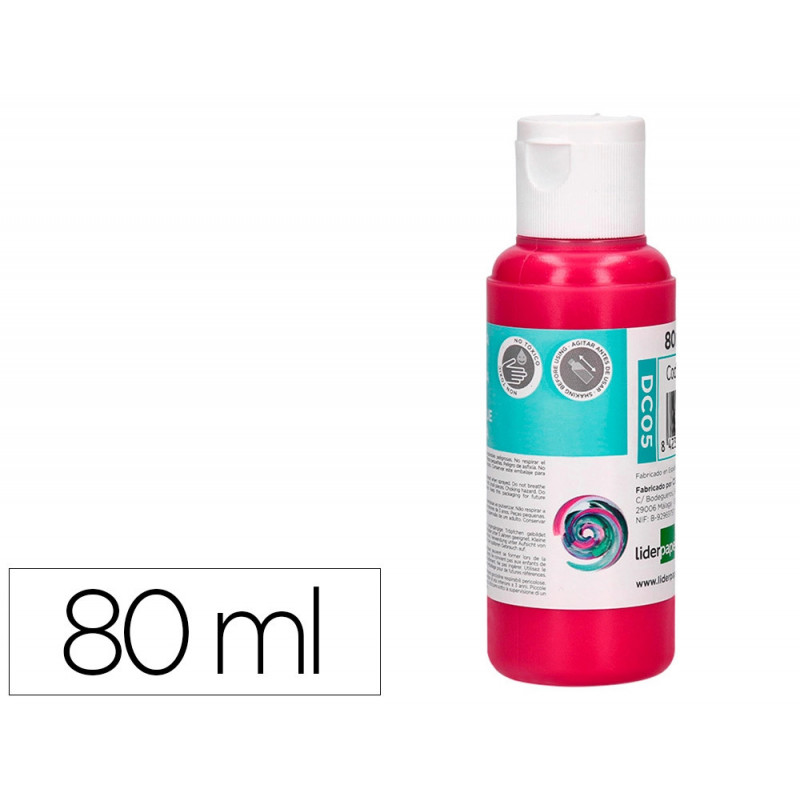 Peinture acrylique liderpapel coloris magenta bouteille 80ml