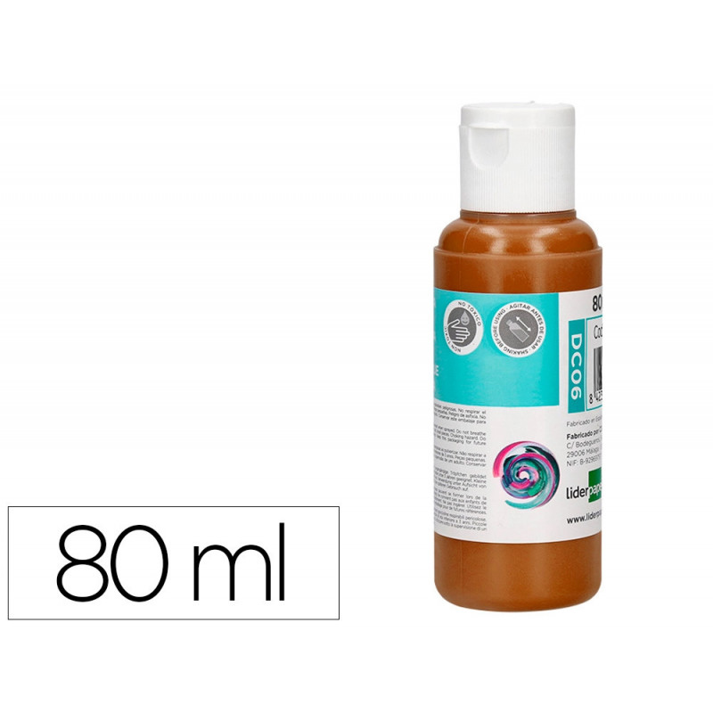 Peinture acrylique liderpapel coloris marron bouteille 80ml
