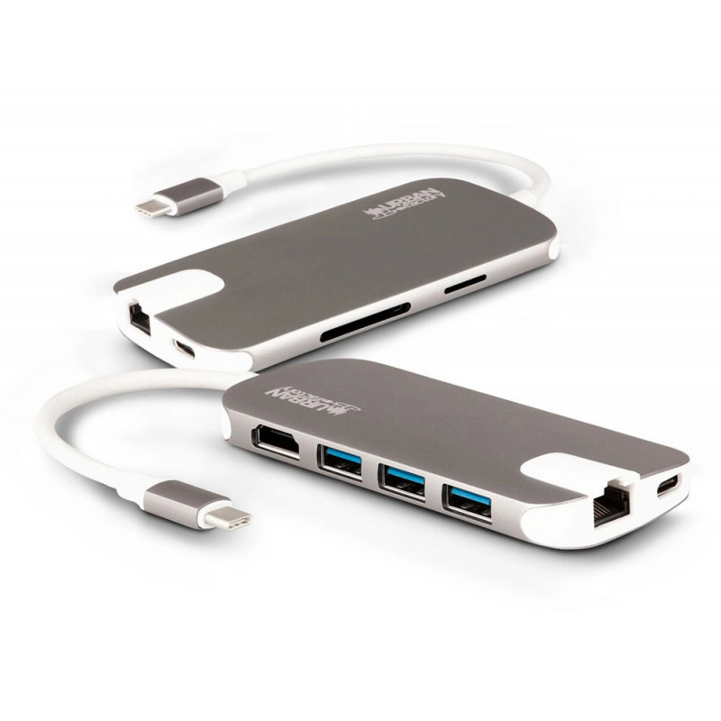 Station accueil mobile usb type c 6 connexions lecteur carte memoires sd-msd-adhc-sdxc port