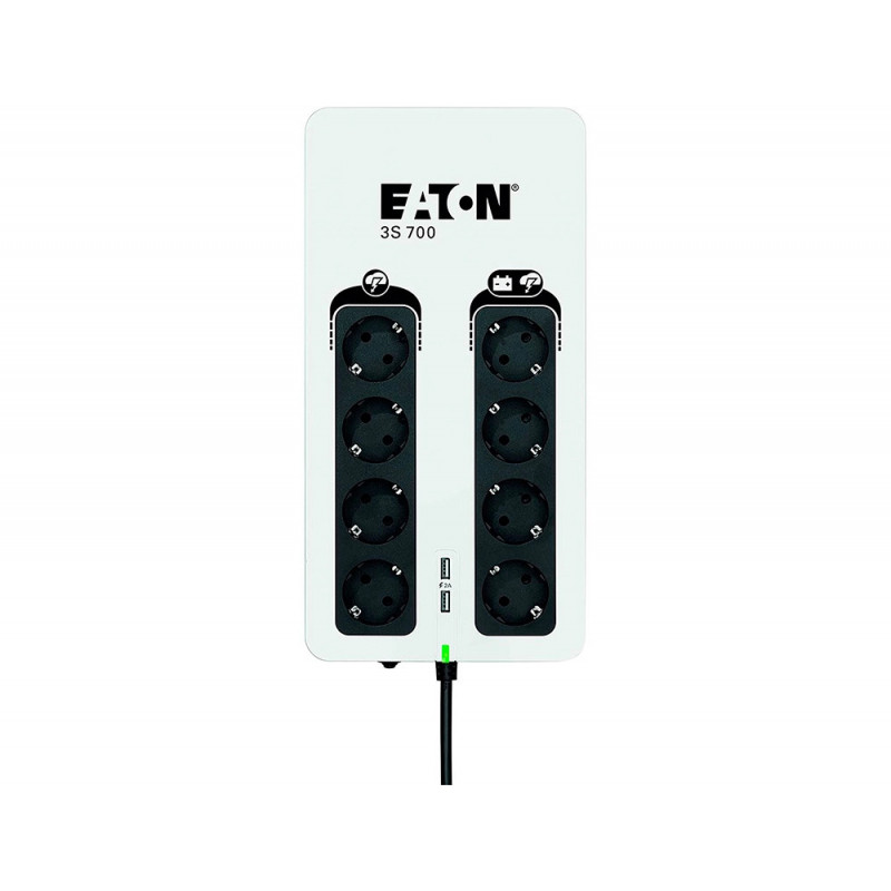 Onduleur eaton 3s 700va/420w 8 prise de sorties 4 prise avec autonomie et parafoudre 4 prises avec parafoudre